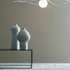 Composition of 2 Decorative Vases in Decorated Ceramic - Lampedusa Viadurini