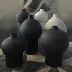 Composition of 2 Decorative Vases in Decorated Ceramic - Lampedusa Viadurini