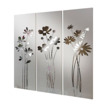 Composition of 3 Panels Depicting 3 Bouquets of Flowers Made in Italy - Colleen Viadurini