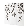 Composition of 3 Panels Depicting 3 Branches and Leaves Made in Italy - Barney