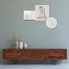 Composition of 3 Panels with the Stylization of a Woman Made in Italy - Kaori Viadurini