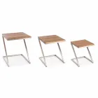 Composition of 3 Homemotion Square Wooden Coffee Tables - Fonzi Viadurini