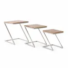 Composition of 3 Homemotion Square Wooden Coffee Tables - Fonzi Viadurini
