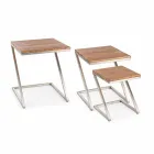 Composition of 3 Homemotion Square Wooden Coffee Tables - Fonzi Viadurini