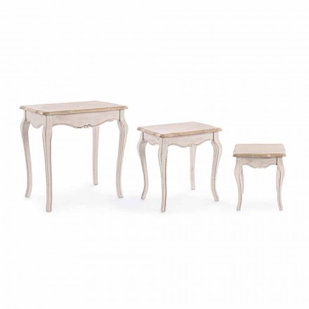 Composition of 3 Classic Design Wooden Coffee Tables Homemotion - Classic Viadurini
