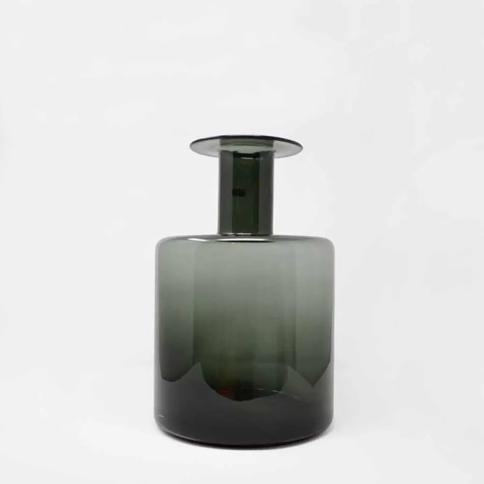 Composition of 3 Decorative Vases in Smoked, Blue and Amethyst Glass - Infinity Viadurini