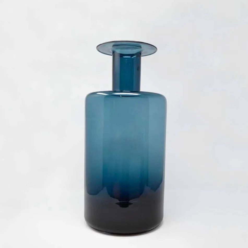 Composition of 3 Decorative Vases in Smoked, Blue and Amethyst Glass - Infinity Viadurini