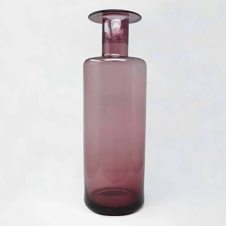 Composition of 3 Decorative Vases in Smoked, Blue and Amethyst Glass - Infinity Viadurini