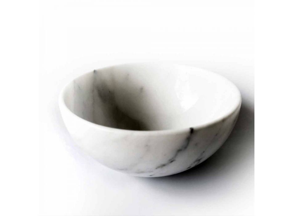 Composition of 4 Bowls in White Carrara Marble Made in Italy - Cremina Viadurini