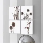 Composition of 4 Panels with Hydrangeas, Allium and Thypha Made in Italy - Calculation Viadurini