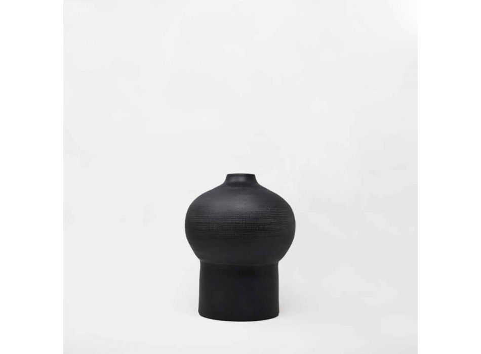 Composition of 4 Decorative Vases in Black and White Ceramic - Calicanto Viadurini