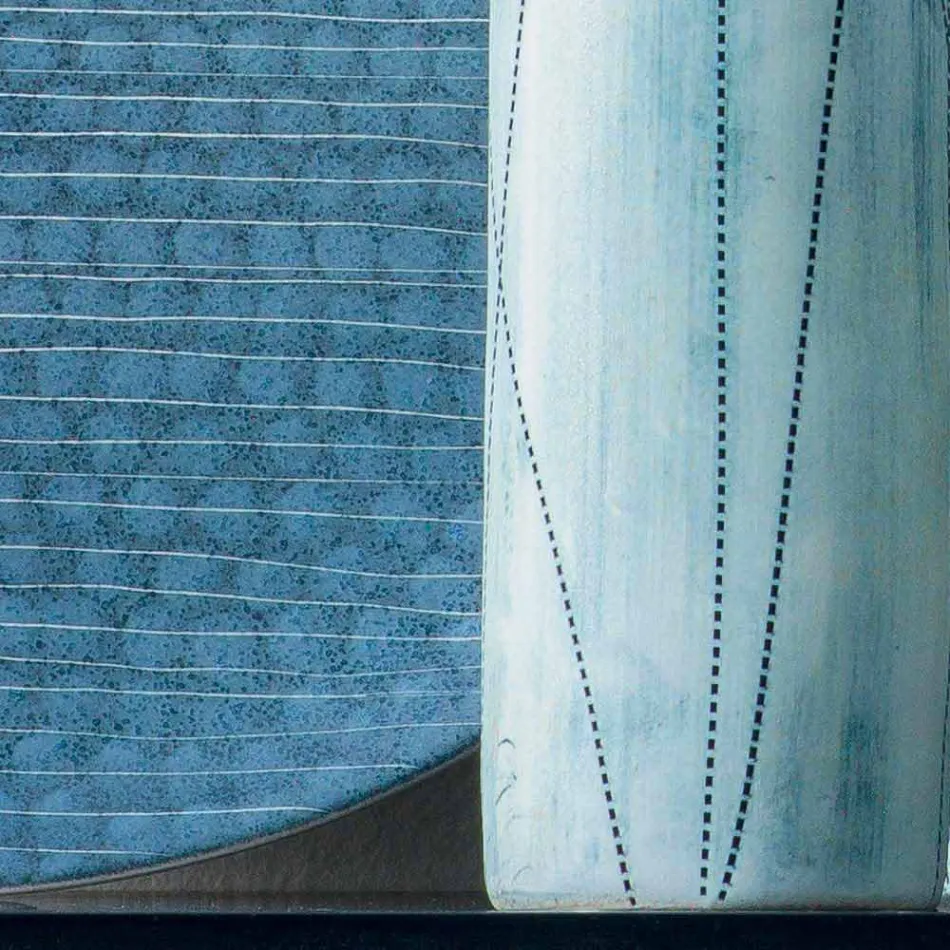 Composition of 4 Vases and Centerpiece in Hand Painted Porcelain - Liberio Viadurini