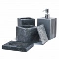 Composition of Marble Bathroom Accessories Made in Italy, 4 Pieces - Deano