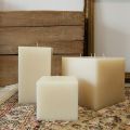 Composition of Square Wax Candles Made in Italy, 3 Pieces - Mondelle