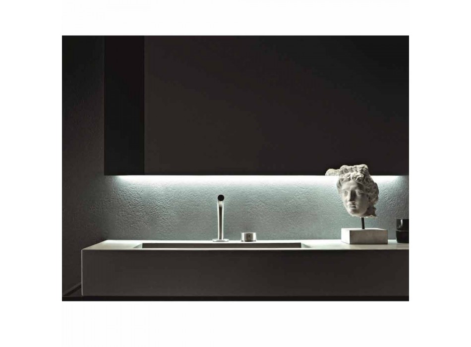 Composition of Handcrafted Furniture for Modern Design Bathroom on the Ground - Farart3 Viadurini