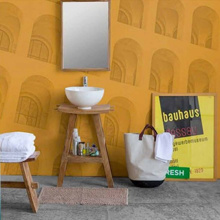 Composition of Bathroom Furniture in Solid Teak of Modern Design - Azina Viadurini