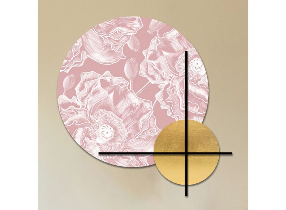 Composition of Pink or Green Wooden Panels with White Flowers Made in Italy - Fiji Viadurini