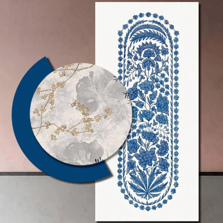 Composition of Wooden Paintings with Abstract Print Made in Italy - Brazil Viadurini