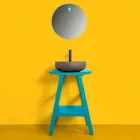 Free Standing Bathroom Cabinet Composition Blue Color including Accessories - Maryse Viadurini