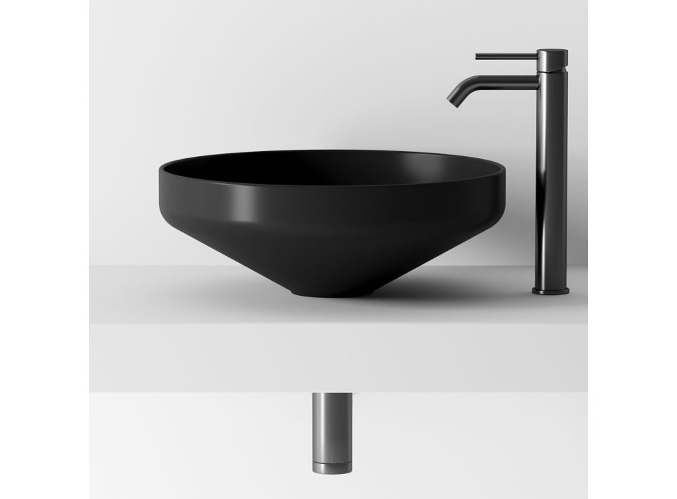 Bathroom Cabinet Composition with Washbasin, Base and Mirror Made in Italy - Hoscar