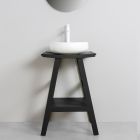 Black Bathroom Cabinet Composition Complete with Mirror and Accessories - Maryse Viadurini