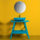 Blue Floor-standing Bathroom Furniture Composition with Modern Design Accessories - Patryk Viadurini