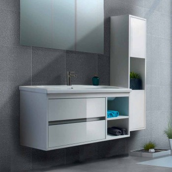 Composition Suspended Bathroom Furniture in Melamine and MDF - Becky