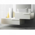 Happy bathroom furniture set, glossy lacquered wood, modern design