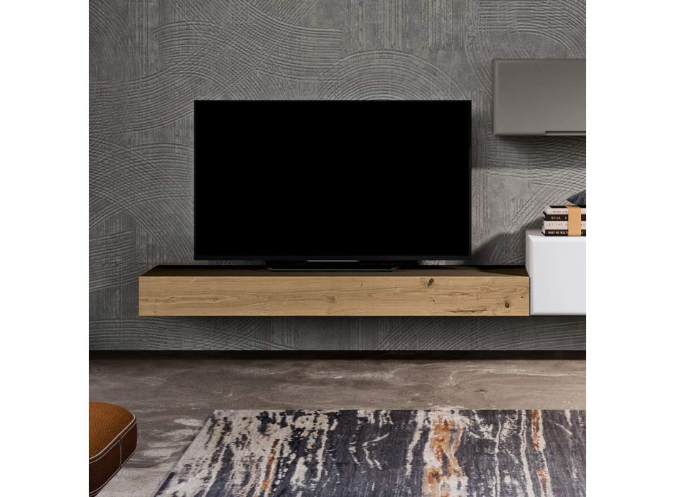 Composition of living room furniture and TV stand in MDF Made in Italy - Hedda Viadurini