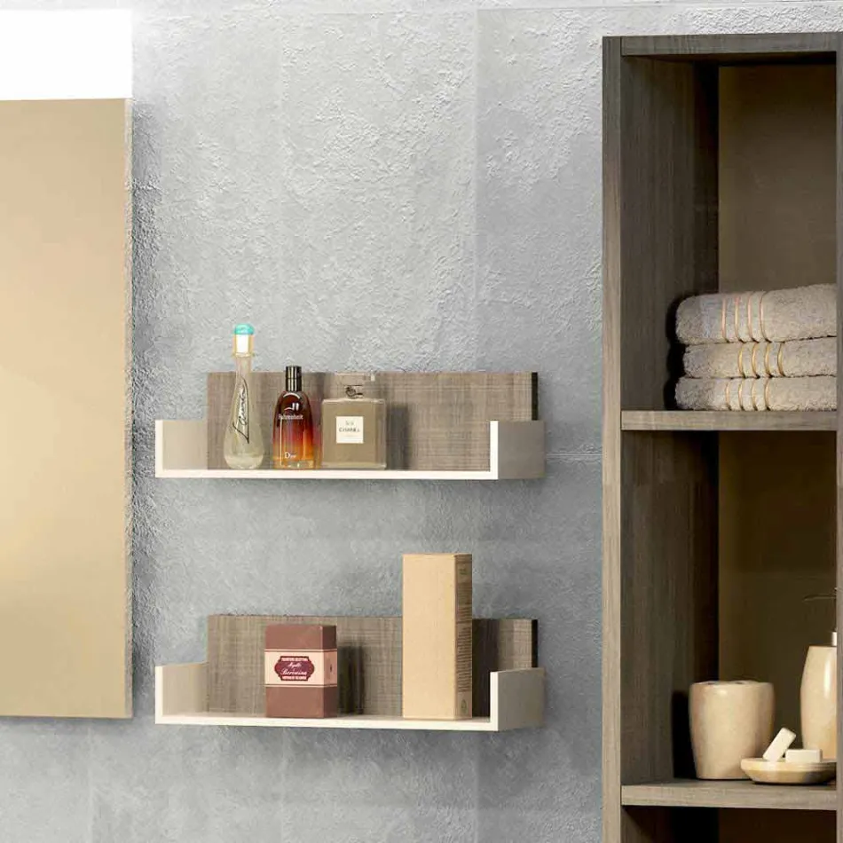 Composition wooden furniture bathroom made in Italy Forlì Viadurini