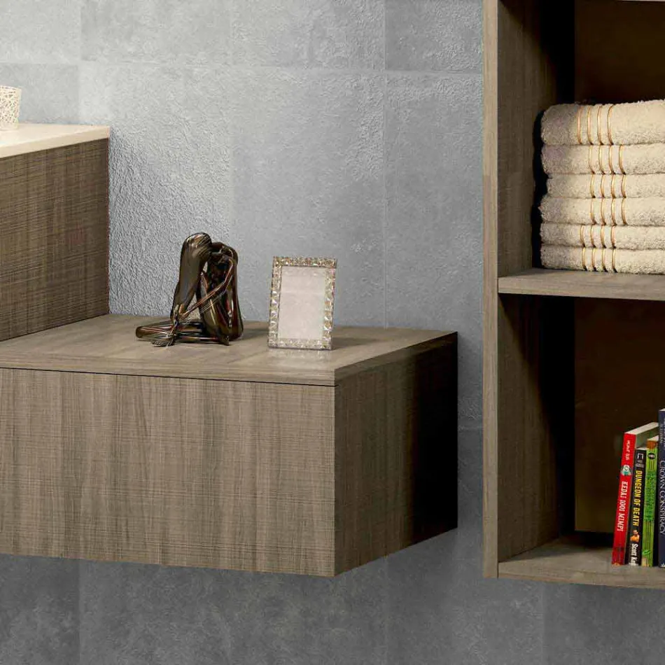 Composition wooden furniture bathroom made in Italy Forlì Viadurini