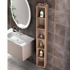 Composition of suspended bathroom furniture in wood design made Italy Genoa Viadurini