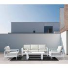 Outdoor Living Room Composition in Aluminum with Fabric Cushions - Yoshi Viadurini