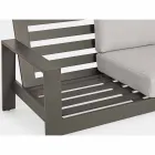 Outdoor Living Room Composition in Aluminum with Fabric Cushions - Yoshi Viadurini