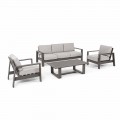 Outdoor Living Room Composition in Aluminum with Fabric Cushions - Yoshi