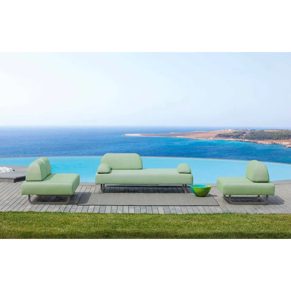 Outdoor Living Room Composition in Made in Italy Design Fabric - Selia Viadurini