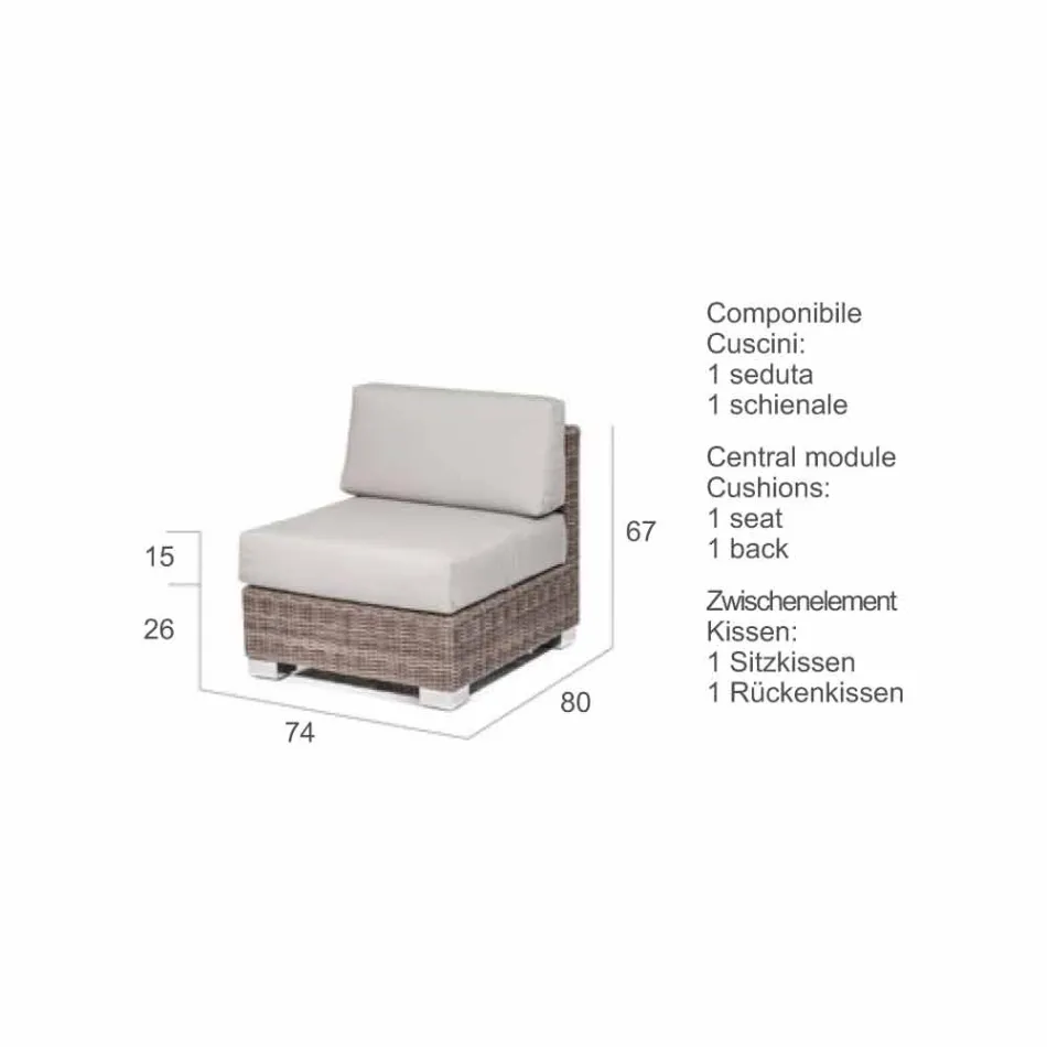 Composition living from crafts garden Ania, modern design Viadurini