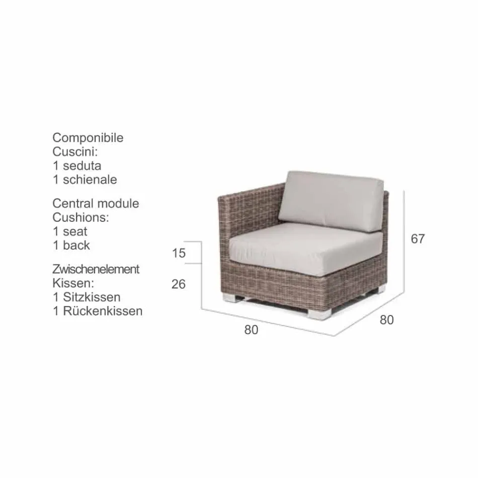 Composition living from crafts garden Ania, modern design Viadurini