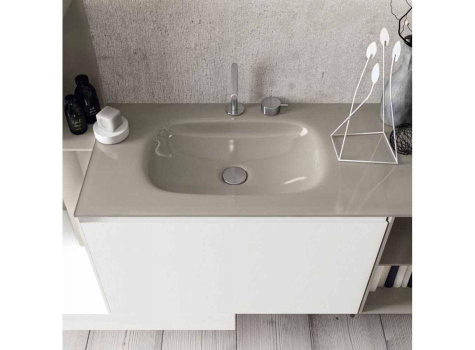 Suspended Bathroom Furniture Composition with Modern Design Made in Italy - Callisi15 Viadurini