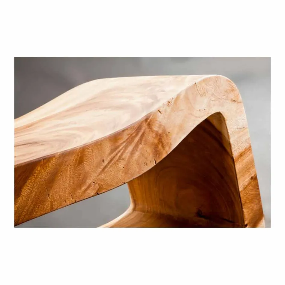 Suspended Composition of Bathroom Furniture in Modern Teak Wood - Kristi Viadurini