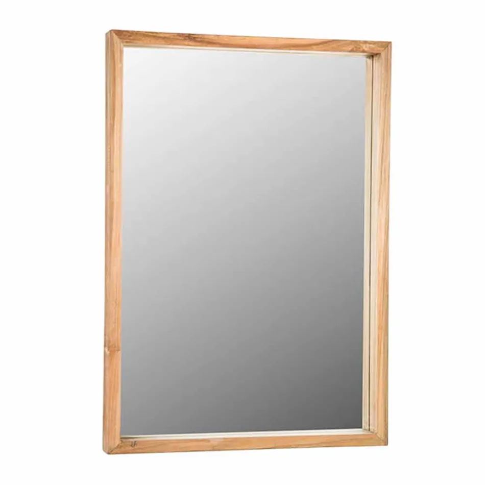 Suspended Composition of Bathroom Furniture in Modern Teak Wood - Kristi Viadurini