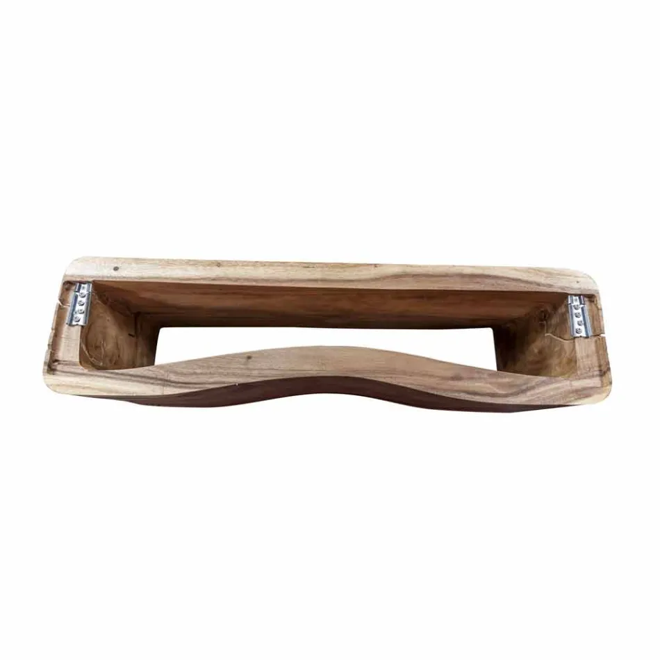 Suspended Composition of Bathroom Furniture in Modern Teak Wood - Kristi Viadurini