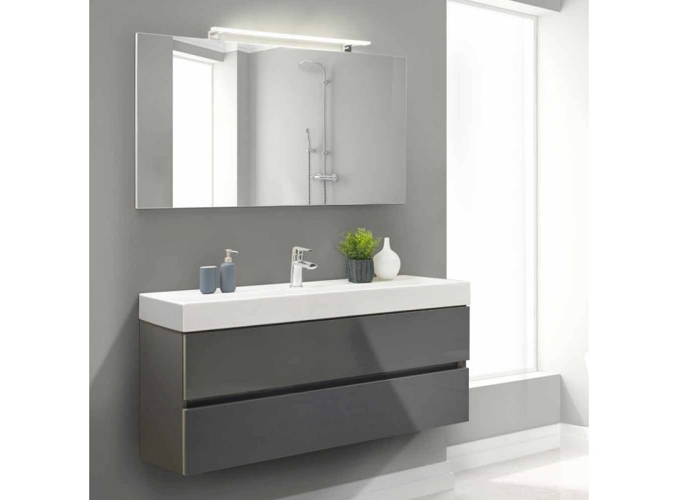 Composition Suspended Bathroom Furniture in MDF Made in Italy - Becky