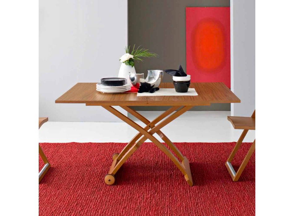Connubia Calligaris Mascotte wooden coffee table adjustable in height Viadurini