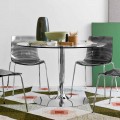 Connubia Planet round glass table, modern design, Ø 120 cm