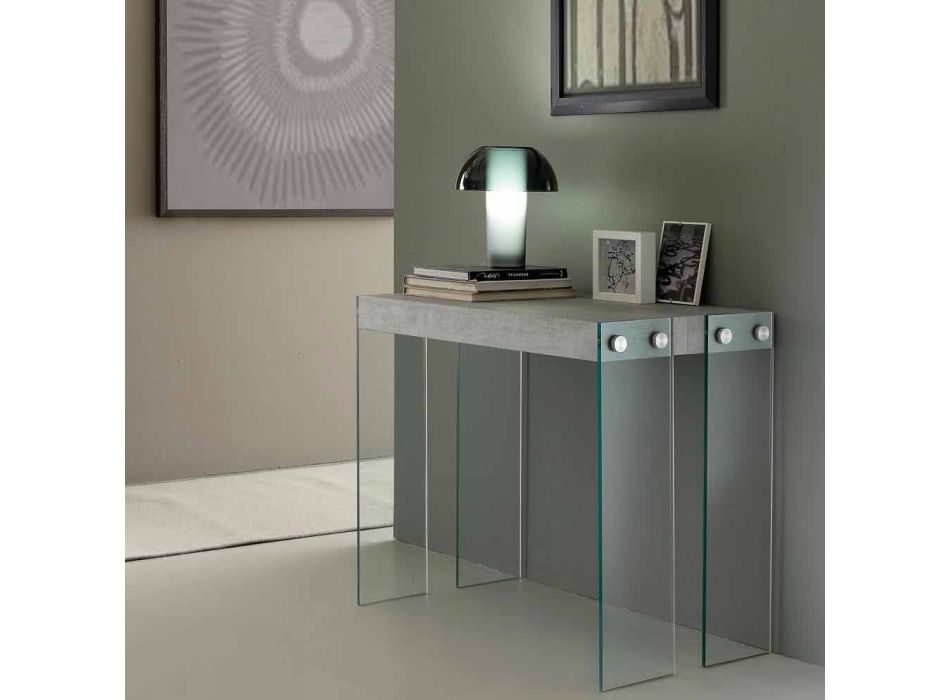 Modern design extendable console with Miss tempered glass legs Viadurini