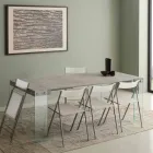Modern design extendable console with Miss tempered glass legs Viadurini