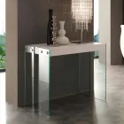 Modern design extendable console with Miss tempered glass legs Viadurini