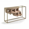 Luxury design console table Pardo in solid walnut wood and metal