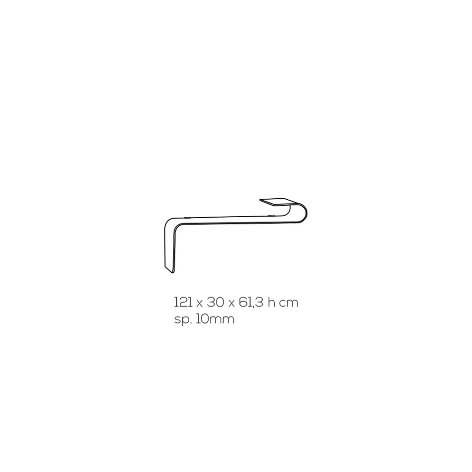 Suspended Wall Console in Transparent Design Acrylic Crystal - Cesarea Viadurini